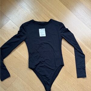 Zara Black Long Sleeve Bodysuit